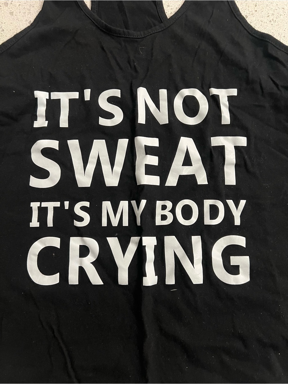 It’s Not Sweat. It’s My Body Crying Tank (NWOT) 🍒Black, Size Medium